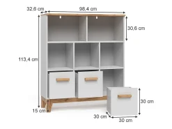 Estantería infantil blanco/artesano 98.4x32.6x113.4 malia