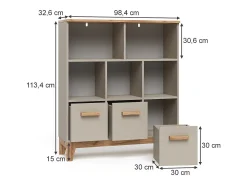 Estantería infantil cachemira/artesanal 98.4x32.6x113.4 malia