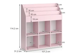 Estantería infantil rosa 107.2x31.2x114.2 luigi