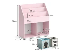 Estantería infantil rosa 72x30.7x79 luigi