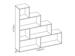 Estantería Iznatoraf en roble natural 145 cm(alto)145 cm(ancho)29 cm(fondo).