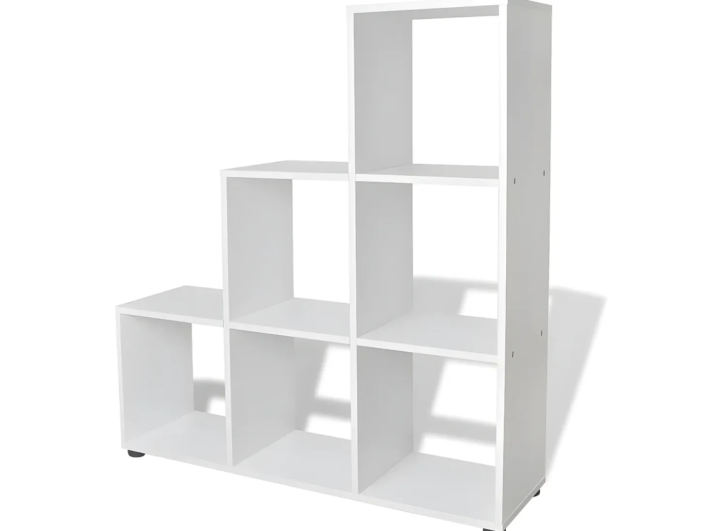 Estantería librería en forma de escalera 107 cm blanca