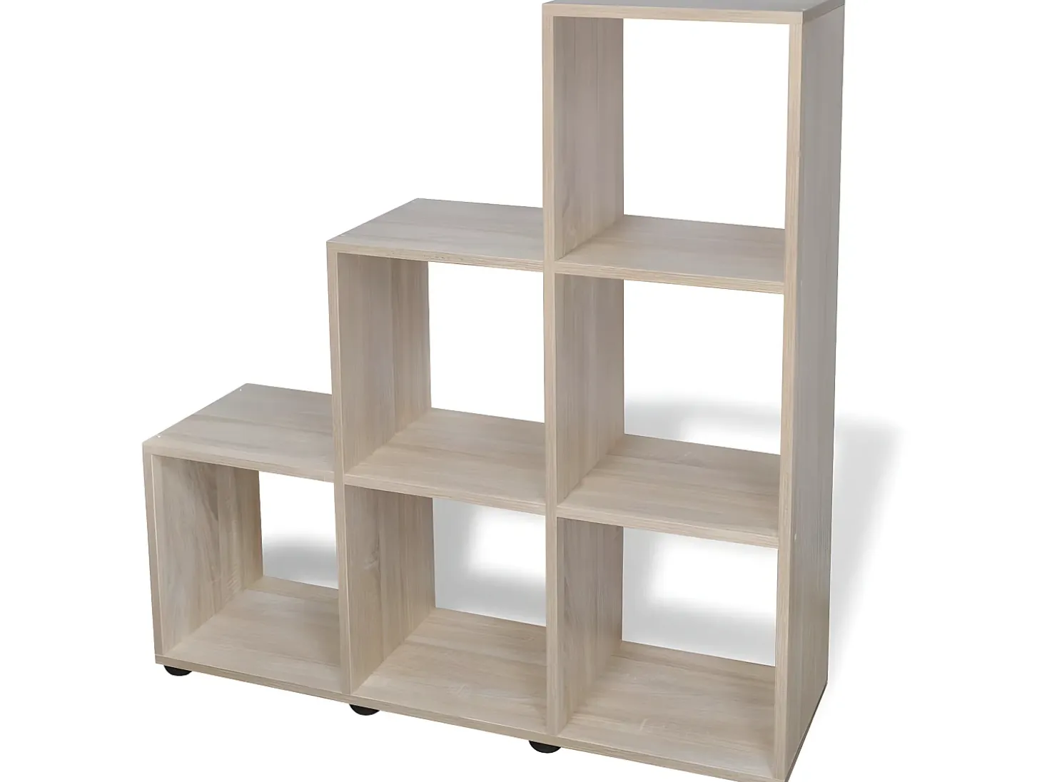 Estantería librería en forma de escalera 107 cm blanca