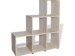 Estantería librería en forma de escalera 107 cm blanca