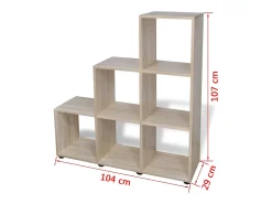Estantería librería en forma de escalera 107 cm blanca