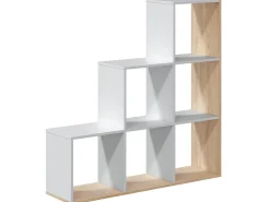Estantería Librería Estela Color Blanco/Roble, para Salón, Comedor o Despacho
