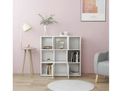 Estantería librería madera contrachapada blanco 90x30x90 cm