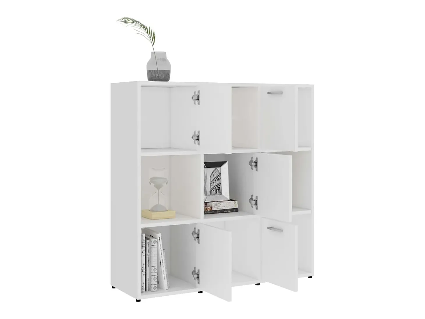 Estantería librería madera contrachapada blanco 90x30x90 cm