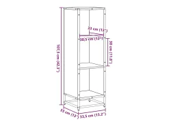 Estantería librería madera ingeniería negra 33,5x33x107,5 cm