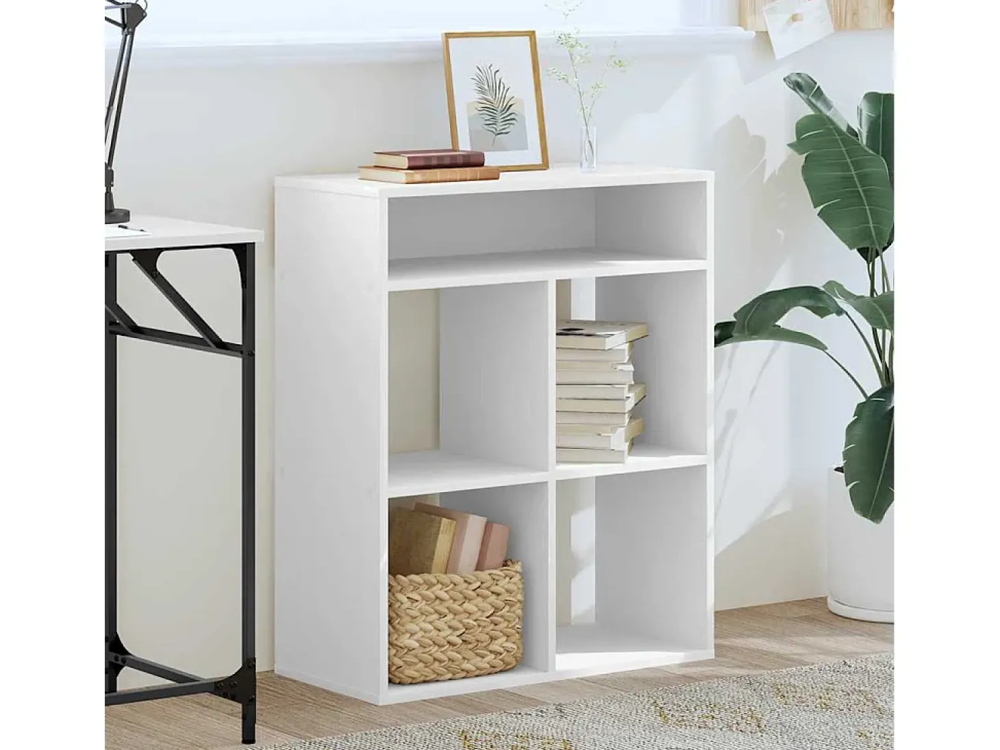 Estantería librería madera contrachapada blanco 66x31x80 cm