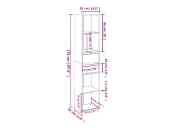 Estantería librería madera contrachapada blanco 36x30x171 cm