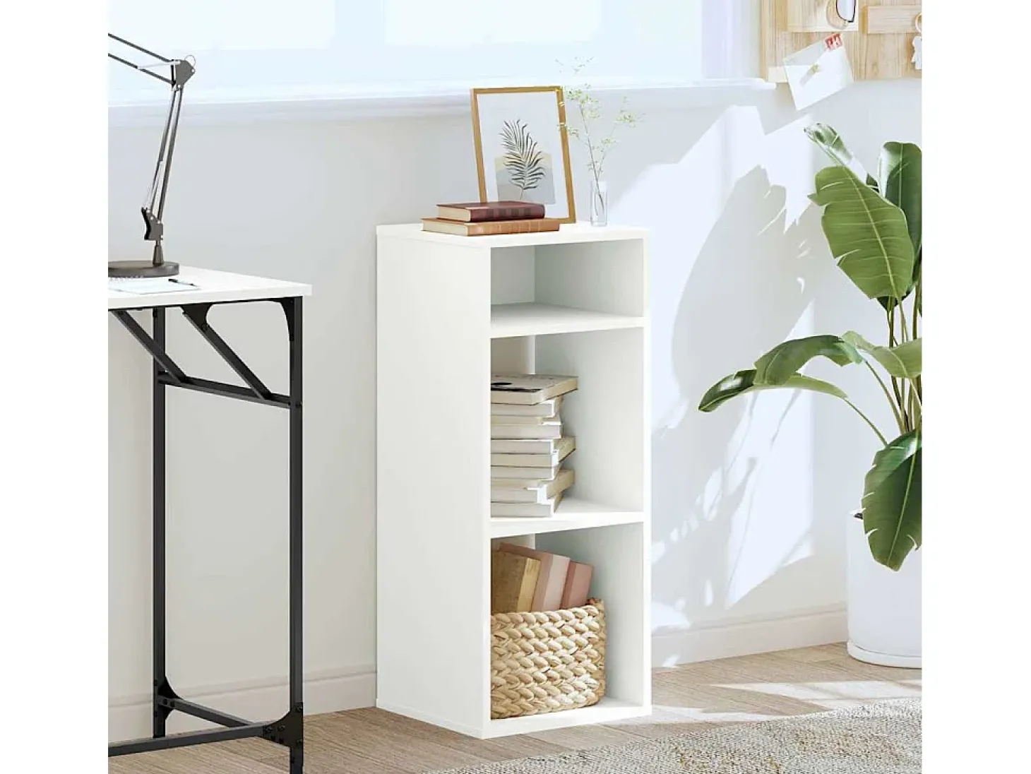 Estantería librería madera contrachapada blanco 34x31x80 cm