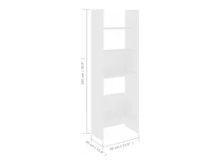 Estantería librería madera contrachapada blanco 60x35x180 cm