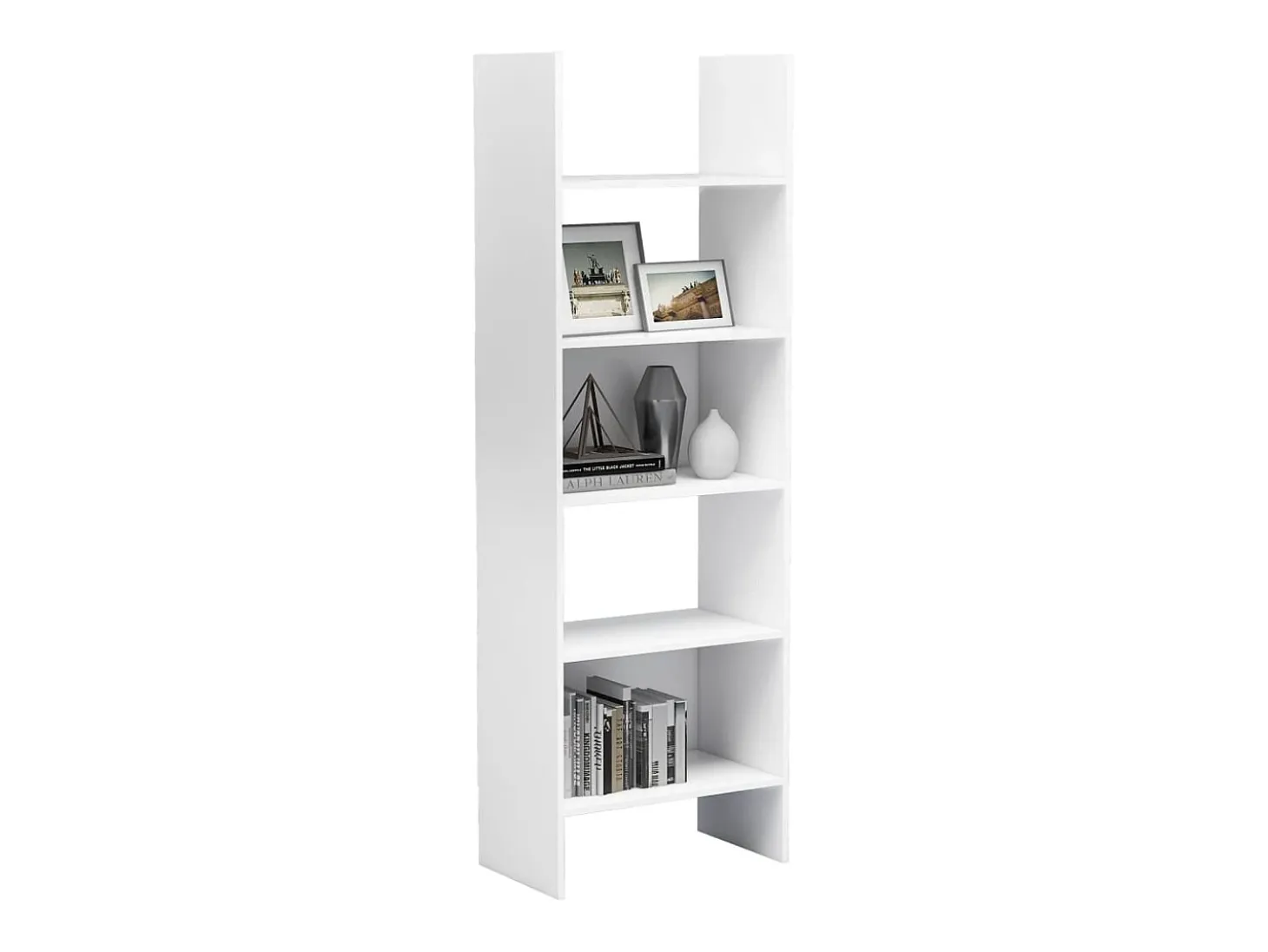 Estantería librería madera contrachapada blanco 60x35x180 cm