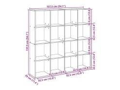 Estantería librería madera ingeniería blanca 137,5x29x137,5 cm