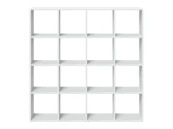 Estantería librería madera ingeniería blanca 137,5x29x137,5 cm