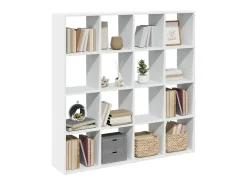 Estantería librería madera ingeniería blanca 137,5x29x137,5 cm