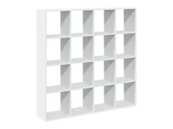 Estantería librería madera ingeniería blanca 137,5x29x137,5 cm