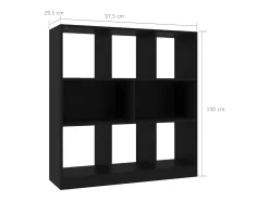 Estantería librería madera contrachapada negro 97,5x29,5x100cm