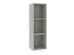Estantería libros/mueble TV contrachapada hormigón 36x30x114cm