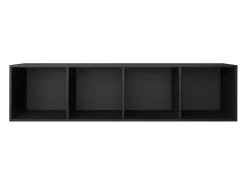 Estantería libros/mueble TV contrachapada negro 36x30x143 cm