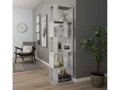 Estantería madera contrachapada gris hormigón 45x24x159cm