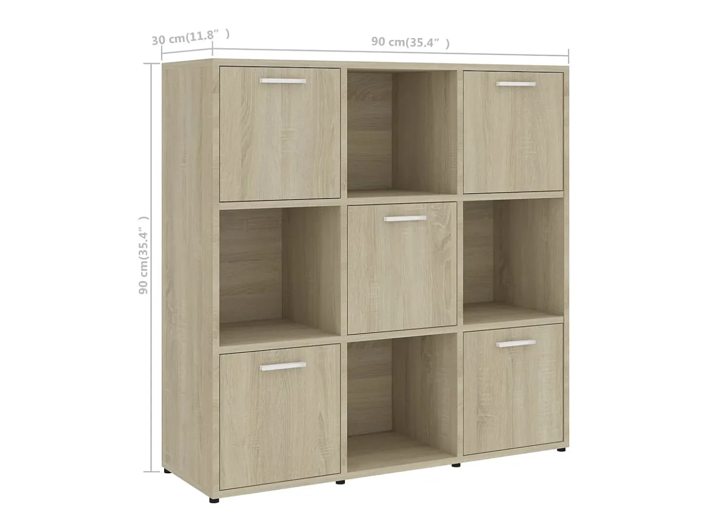 Estantería madera contrachapada color roble Sonoma 90x30x90 cm