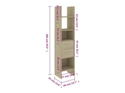Estantería madera contrachapada color roble Sonoma 40x35x180 cm