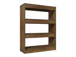 Estantería madera contrachapada marrón roble 80x30x103 cm