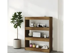 Estantería madera contrachapada marrón roble 80x30x103 cm