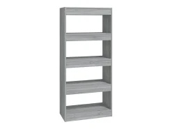 Estantería madera contrachapada gris Sonoma 60x30x135 cm