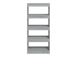Estantería madera contrachapada gris Sonoma 60x30x135 cm