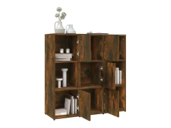 Estantería madera contrachapada color roble ahumado 90x30x90 cm ES630543
