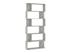 Estantería madera contrachapada gris hormigón 80x24x192cm
