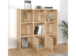 Estantería madera contrachapada color roble Sonoma 98x30x98cm