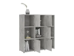Estantería madera contrachapada gris hormigón 90x30x90 cm