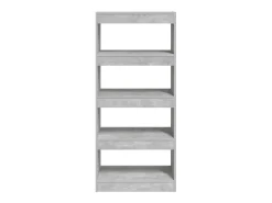 Estantería madera contrachapada gris hormigón 60x30x135 cm