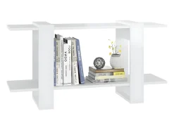 Estantería madera contrachapada blanco brillante 100x30x51 cm