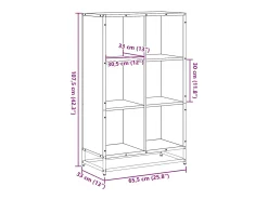 Estantería madera de ingeniería marrón roble 65,5x33x107,5 cm