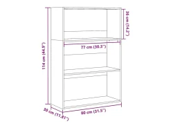 Estantería madera de ingeniería roble ahumado 80x30x114 cm