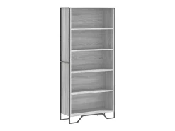 Estantería madera de ingeniería color gris Sonoma 80x31x169 cm