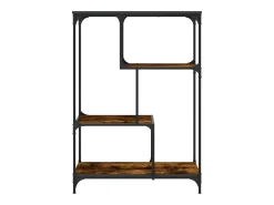 Estantería madera de ingeniería acero roble ahumado 81x36x115cm