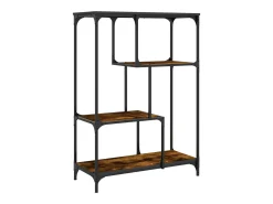 Estantería madera de ingeniería acero roble ahumado 81x36x115cm