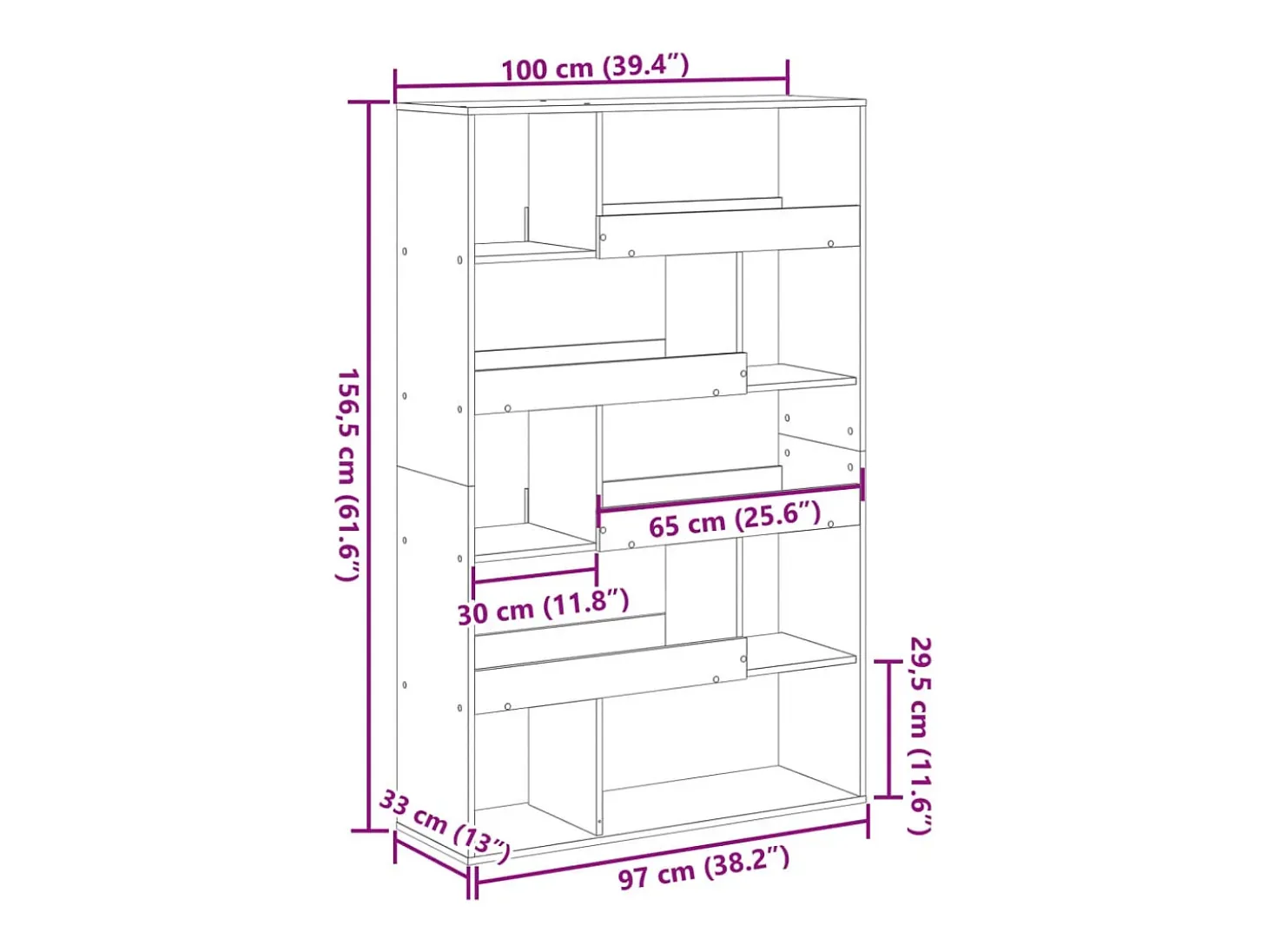 Estantería madera de ingeniería roble Sonoma 100x33x156,5 cm