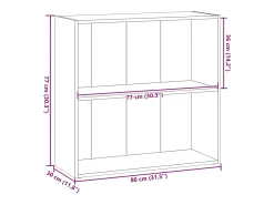 Estantería madera de ingeniería roble ahumado 80x30x77 cm
