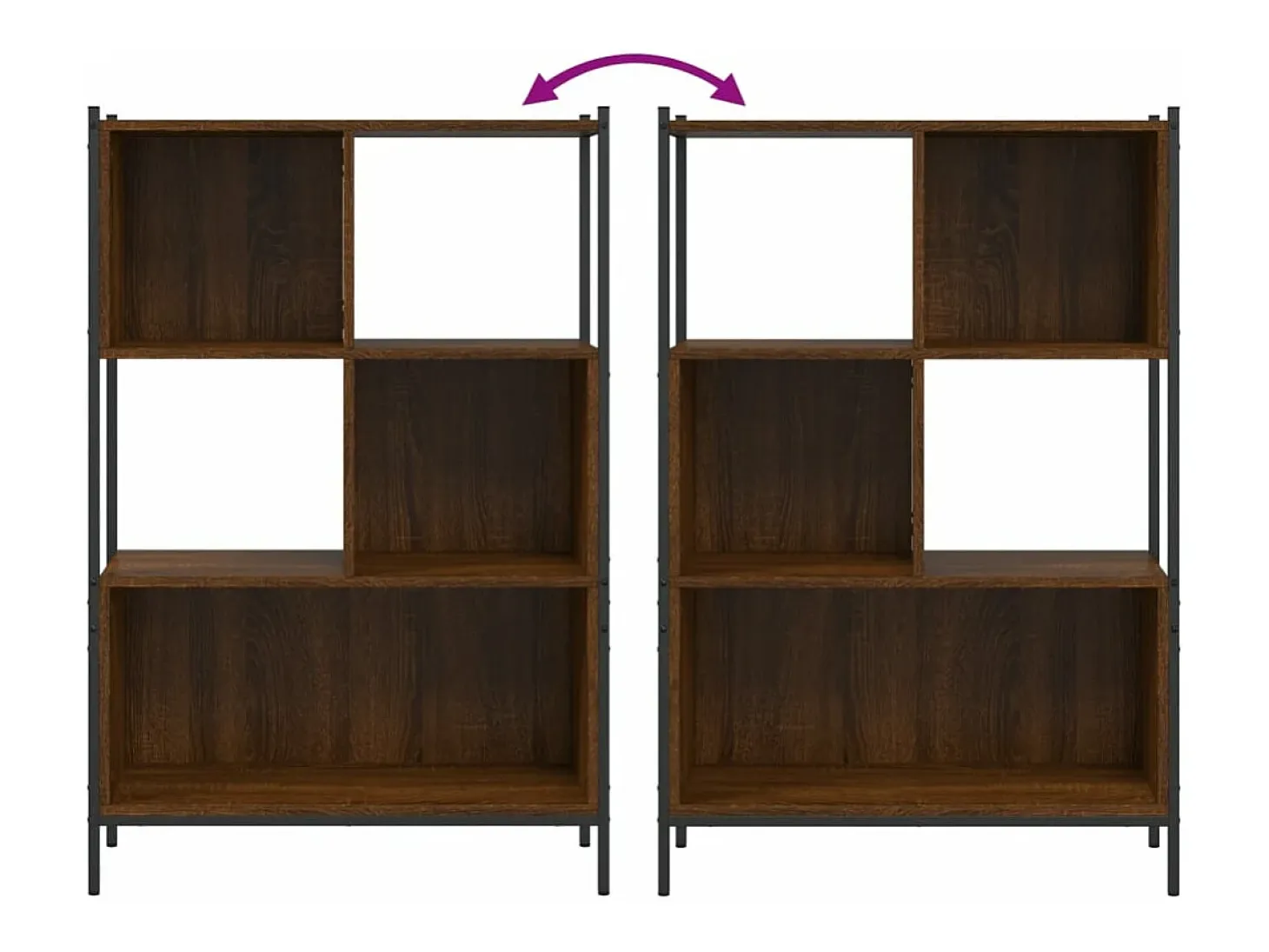 Estantería madera de ingeniería marrón roble 72x28x109 cm