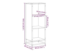 Estantería madera de ingeniería color gris sonoma 40x35x107,5cm