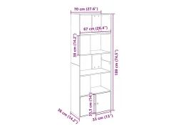 Estantería madera de ingeniería gris Sonoma 70x36x189 cm