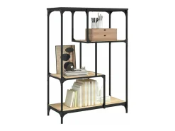 Estantería madera de ingeniería acero roble Sonoma 81x36x115 cm