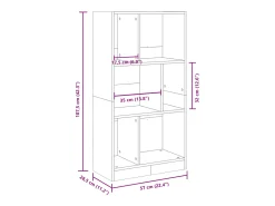 Estantería madera de ingeniería marrón roble 57x28,5x107,5 cm